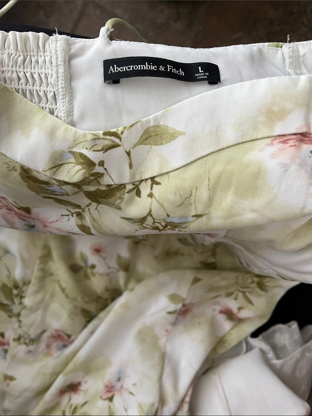Abercrombie & Fitch Floral Maxi Slip Dress in Sage Green and Pink L